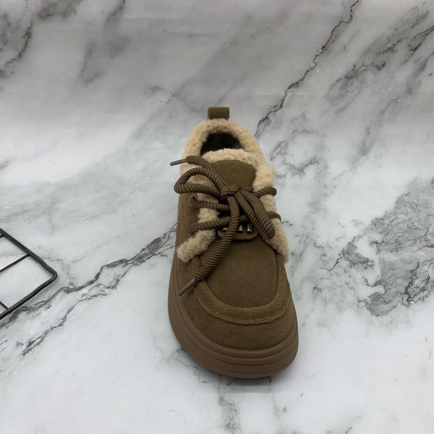 圆头系带真皮平底磨砂皮2025新款断码处理女鞋舒适休闲加绒棉鞋,女鞋,棉鞋,淘宝优惠券,粉丝福利购,淘宝优惠卷