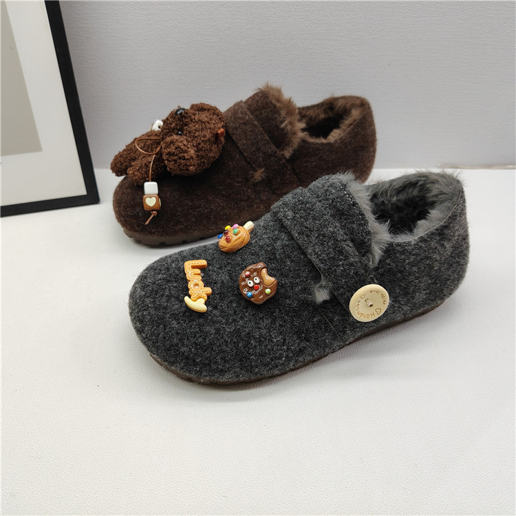 可爱毛毛鞋圆头鸳鸯款绒面2025新款断码处理女鞋舒适休闲加绒棉鞋