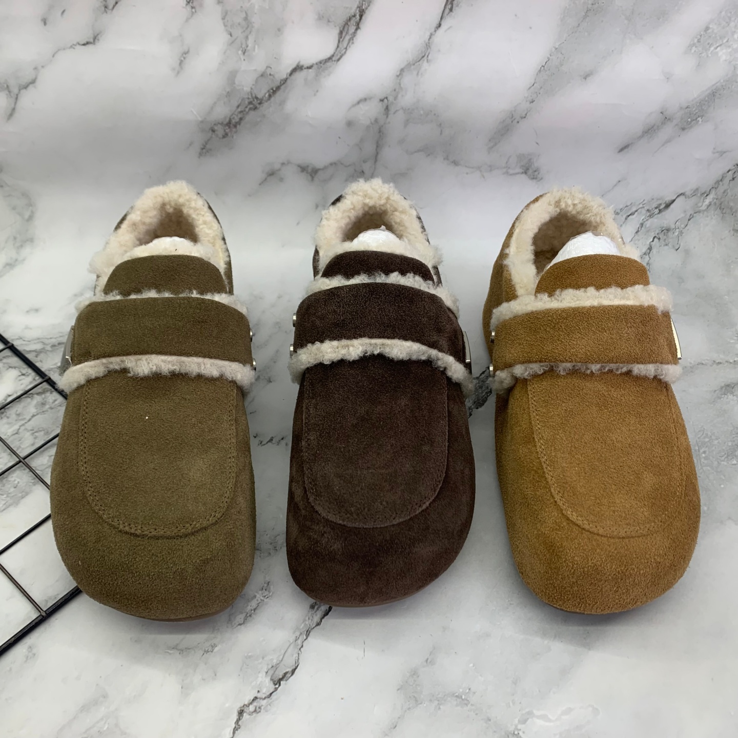 勃肯鞋圆头真皮平底磨砂皮2025新款断码处理女鞋舒适休闲加绒棉鞋