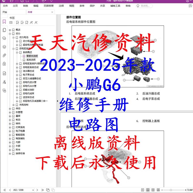 2025-2023年款G6维修手册电路图汽车线路图资料