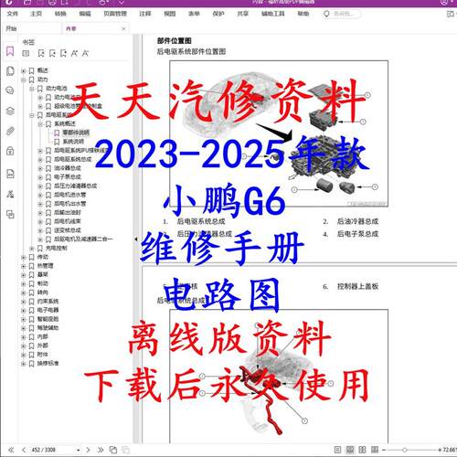 2025-2023年款G6维修手册电路图汽车线路图资料
