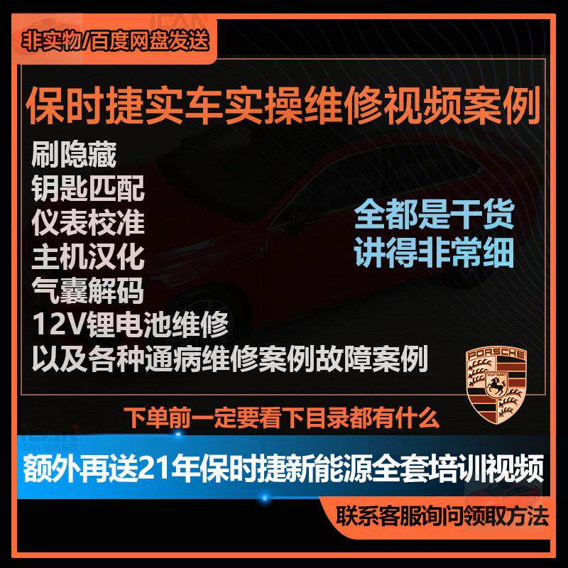 保时捷凯燕帕拉梅拉通病维修资料工程师程式设计锂电仪表钥匙匹配