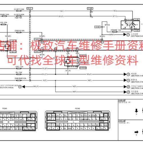 一汽奔腾维修手册电路图资料B30 B70 B50  B90 X80正时发动机针脚