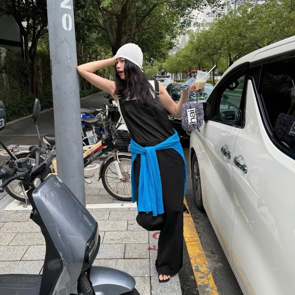 笑笑家春季新款高腰显瘦百搭直筒