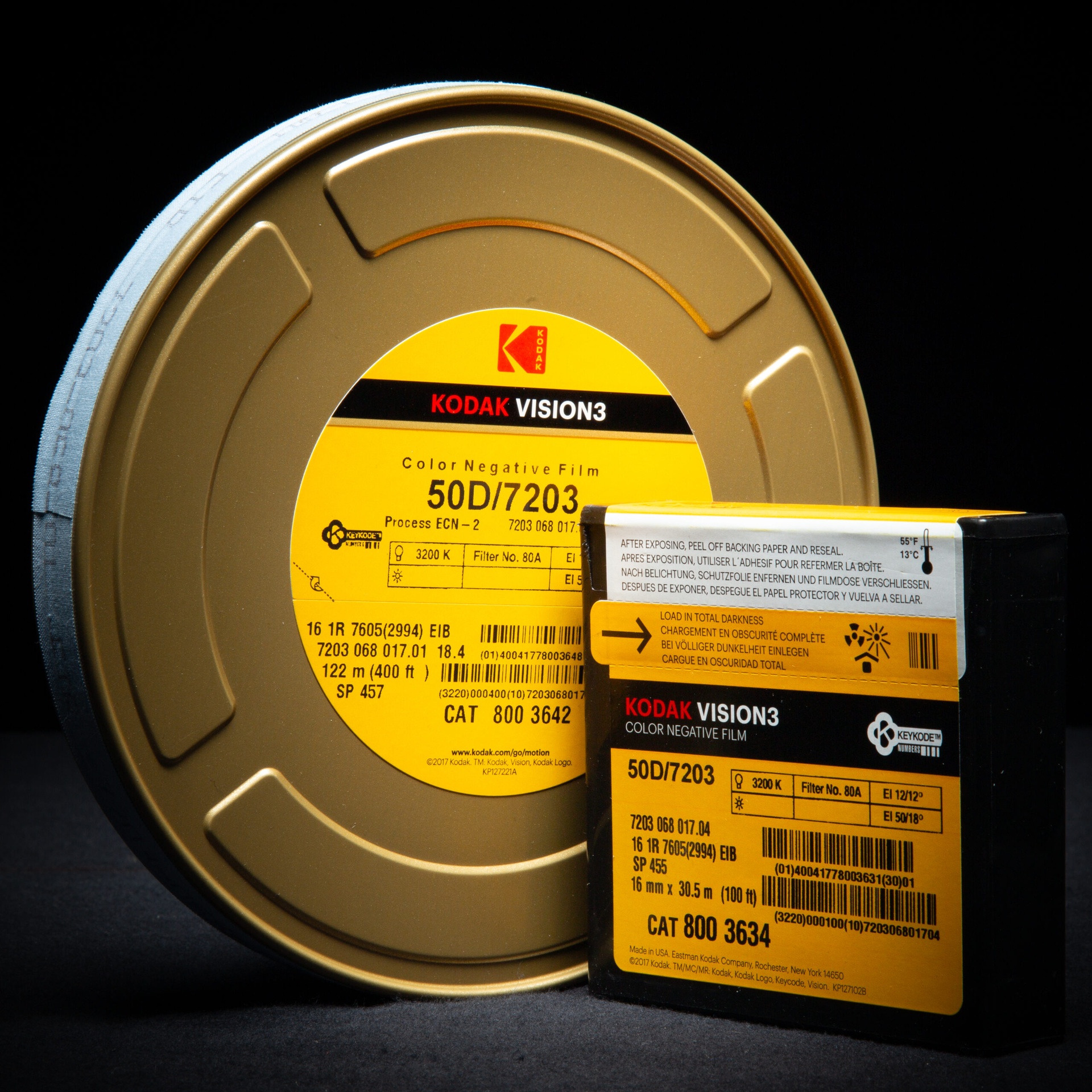 柯达Kodak 16mm 16毫米 彩色胶片 电影胶卷 50D 7203 日光 100ft