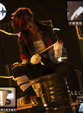 雪霜坊双城之战2蔚皮城执法官黑色皮衣英雄联盟万圣节cosplay服装
