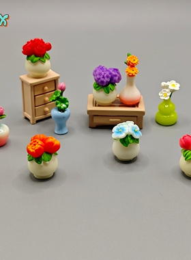 仿真荷花郁金香树脂微缩摆件
