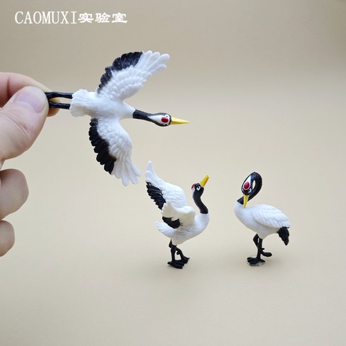 仿真动物模型 小号丹顶鹤 仙鹤手办玩偶 微缩场景配件PVC桌面摆件