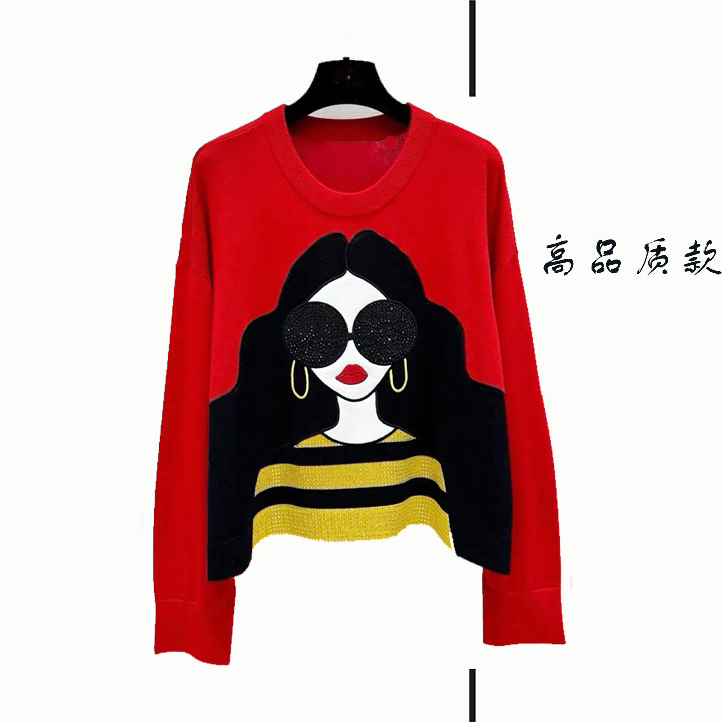 张柏芝同款红色毛衣秋冬新款衣服宽松