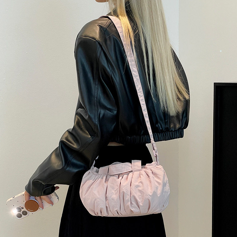 Colorful Fox日韩新款女士褶皱休闲百搭轻便云朵包手提单肩斜挎包