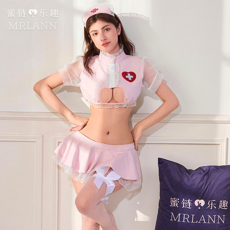 新款纯欲情趣内衣护士诱惑性感角色扮演聚拢女火辣床上制服套装