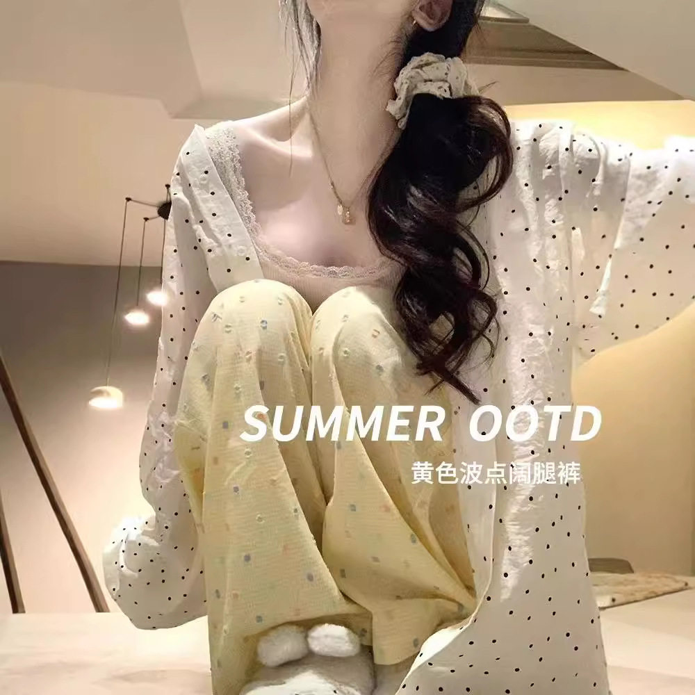 原版有口袋阔腿裤女夏季薄新款休闲大码宽松显瘦高腰垂感直筒女裤