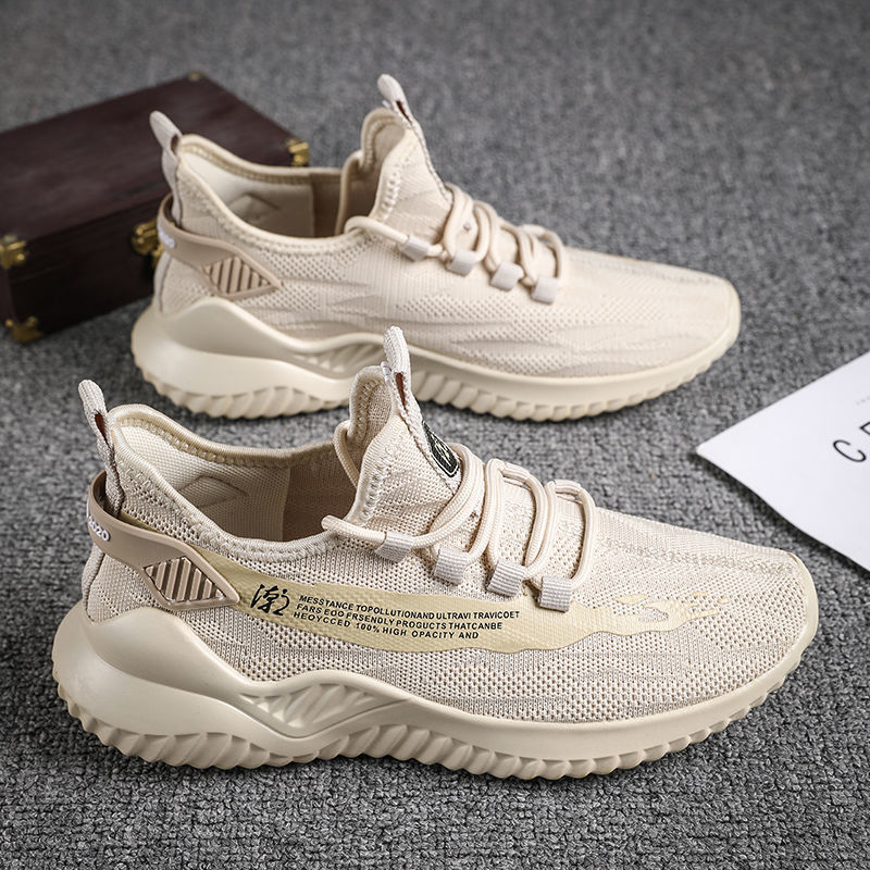 夏季新款老北京帆布椰子鞋飞织潮鞋子男士跑步休闲运动鞋sneakers