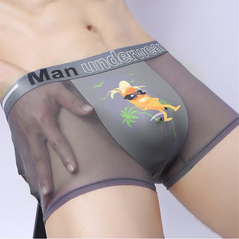 冰丝超薄青年速干印花平角短裤