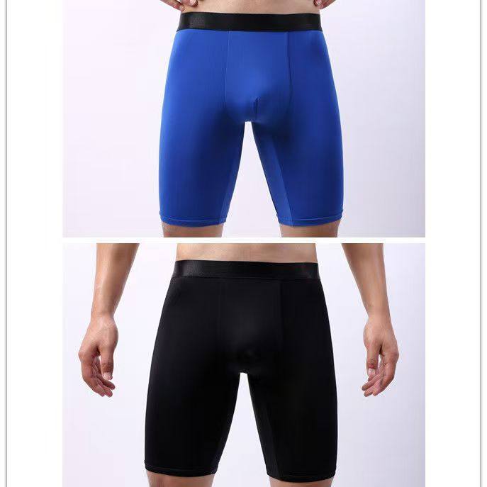 2条装 冰丝加长纯色男士运动防磨腿速干修身透气大码肥佬平角内裤,女士内衣/男士内衣/家居服,男平角内裤,淘宝优惠券,粉丝福利购,淘宝优惠卷