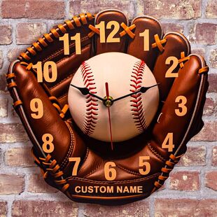 跨境新品Baseball gloves wall clock 棒球手套挂钟家居墙面装饰
