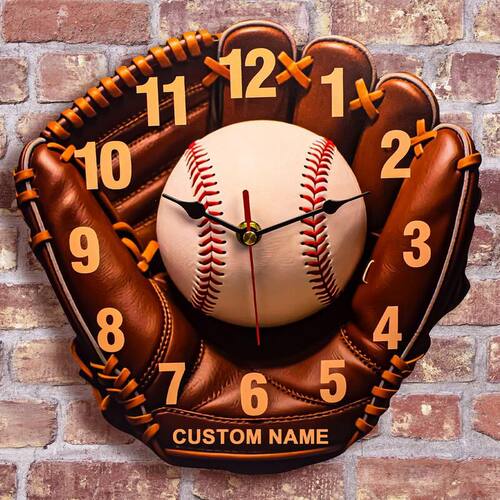 跨境新品Baseball gloves wall clock 棒球手套挂钟家居墙面装饰