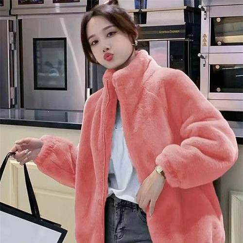 加绒加厚双面绒居家外套立领毛毛珊瑚绒卫衣保暖摇粒绒休闲上衣女