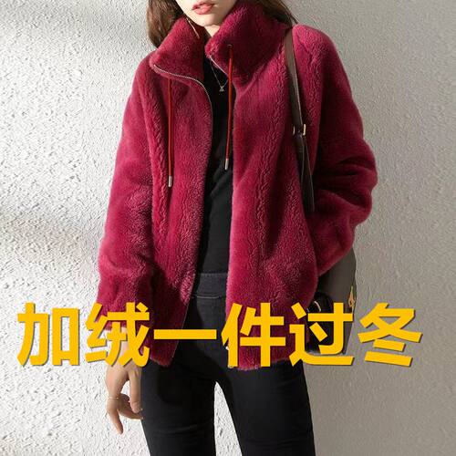 冬季双面珊瑚绒外套中老年妈妈上衣家居服外穿休闲加绒加厚卫衣女