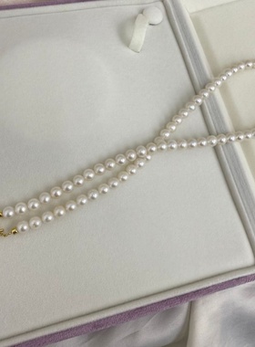 养殖珍珠5-6mm淡水珍珠圆形极细微瑕极光成品S925银OT扣项链