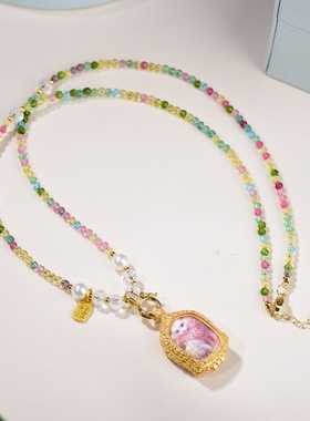 新中式九尾狐唐卡锁骨链女款