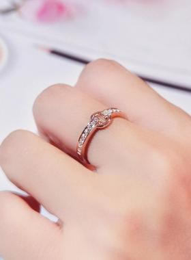 玫金色百搭平安扣戒指女