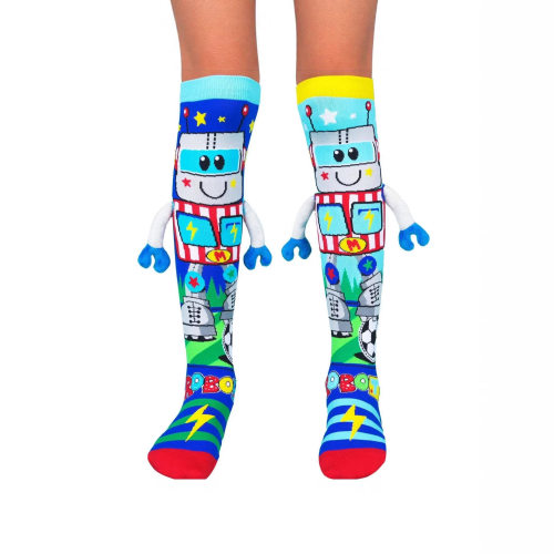 跨境卡通机器人男童小腿袜Free size 3D Cartoon socks kids knee
