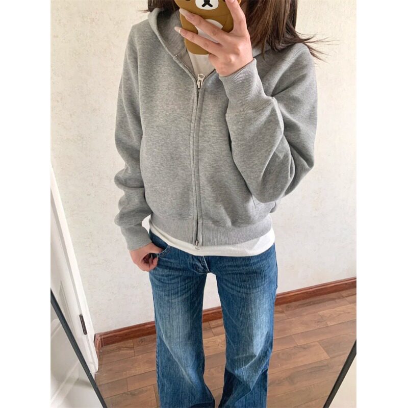 150小个子美式辣妹低腰微喇牛仔裤设计感显高145CM宽松阔腿喇叭裤