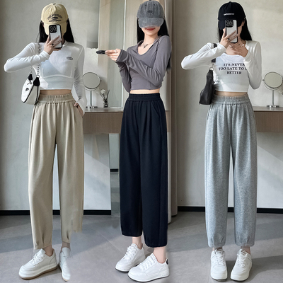 运动卫裤宽松束脚加小码休闲裤