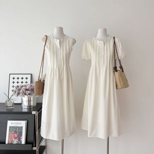 145小矮个子连衣裙女夏150显高收腰显瘦法式 高级感A字背心长裙xs
