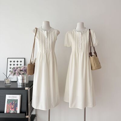 145小矮个子连衣裙女夏150显高收腰显瘦法式高级感A字背心长裙xs