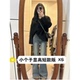 145小个子美式 显瘦毛边长裤 复古设计感微喇牛仔裤 女150高腰修身