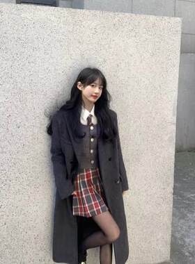 150小矮个子灰色毛呢大衣外套