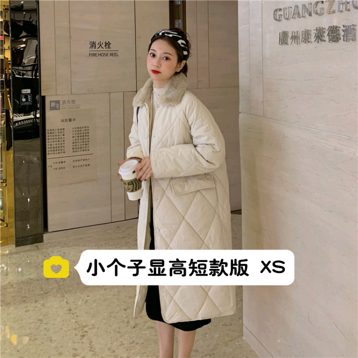 小个子150cm韩版羽绒棉服中长款