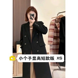 小矮个子145韩系西装毛呢外套150高级感宽松中长款呢子大衣xs秋冬