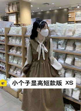 150小个子法式复古长袖连衣裙xs