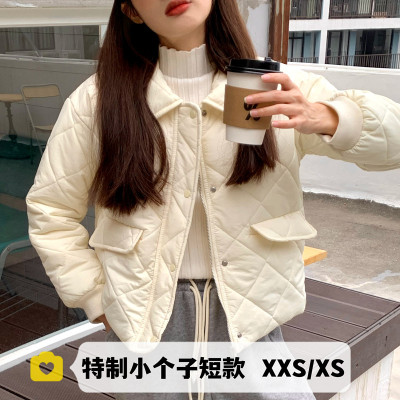 小个子菱格棉服外套xs码