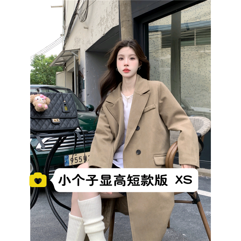 145小个子赫本风西装毛呢外套女