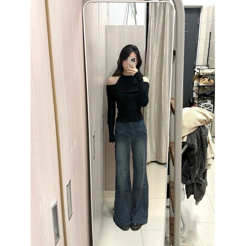 小个子美式复古微喇阔腿牛仔裤百搭145CM高腰显瘦宽松拖地喇叭裤,女装/女士精品,牛仔裤,淘宝优惠券,粉丝福利购,淘宝优惠卷