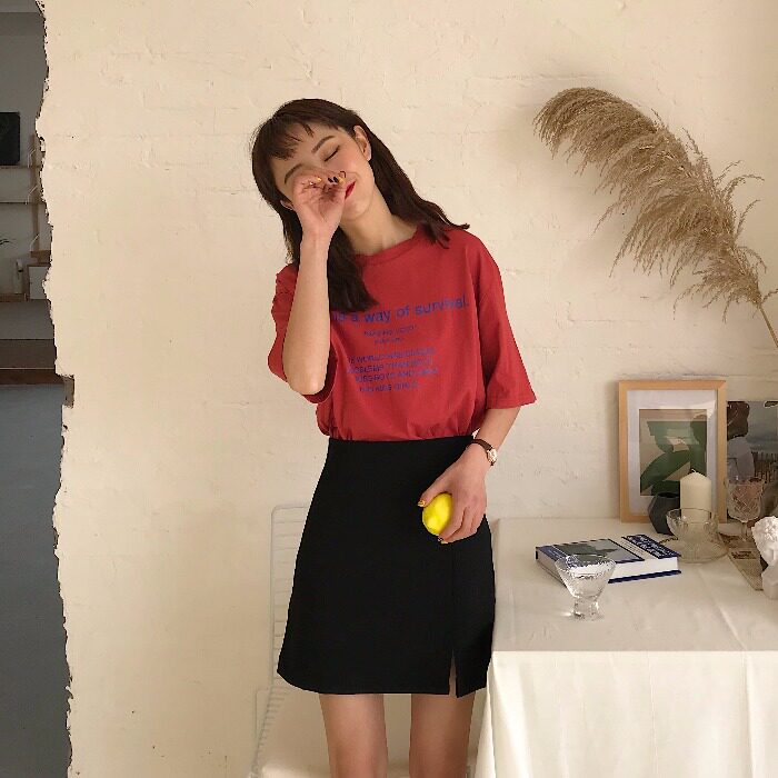 矮小个子145cm加小码百搭黑色开叉短裙女XS码150高腰A字半身裙夏