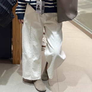 显瘦穿搭矮小个子杏色灯芯绒奶奶裤 145CM高腰休闲宽松气球直筒裤