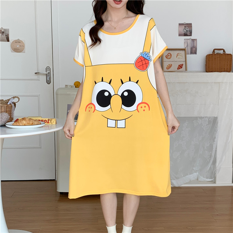 2024新款夏季卡通网红风短袖睡裙