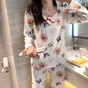 少女套装 长袖 学生纯棉家居服薄款 睡衣女春秋季 可外穿 可爱休闲韩版