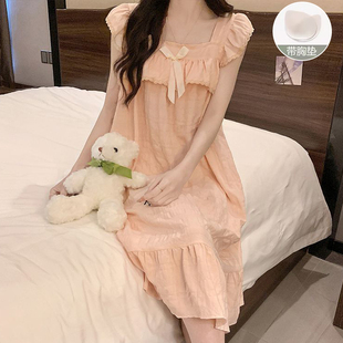 吊带睡裙女2025新款 带胸垫夏季 夏天甜美公主风日系背心睡衣家居服