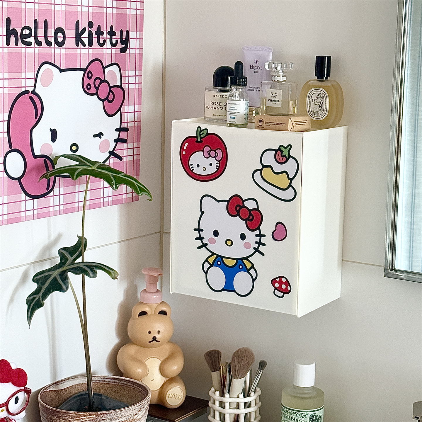 可爱卡通hellokitty收纳盒壁挂式