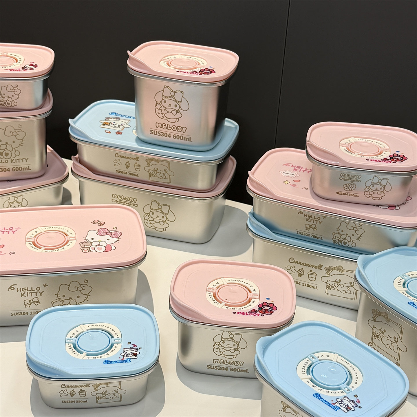 少女心可爱不锈钢饭盒水果便当盒图片