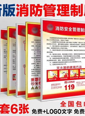 消防安全管理制度上墙牌消防标识标牌安全检查四个能力标识牌
