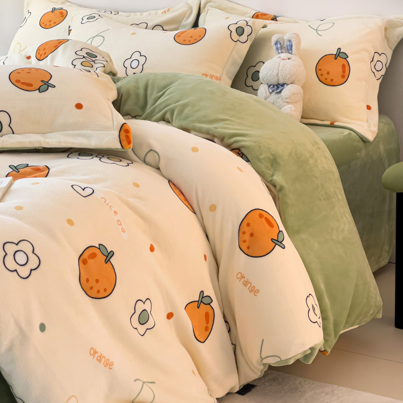 定做Aa类加厚牛奶绒珊瑚绒四件套