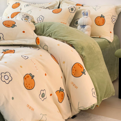 定做Aa类加厚牛奶绒珊瑚绒四件套