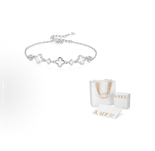 卡蒂罗KADER 轻奢小众高级感手饰百搭简约925银手链女 四叶草情缘